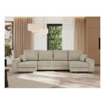 Narożnik DORIAN U - uniwersalny - beżowy, welwet