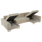 Narożnik DORIAN U - uniwersalny - beżowy, welwet