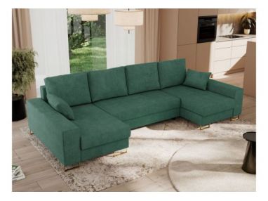 Narożnik DORIAN U - uniwersalny - zielony, struktura