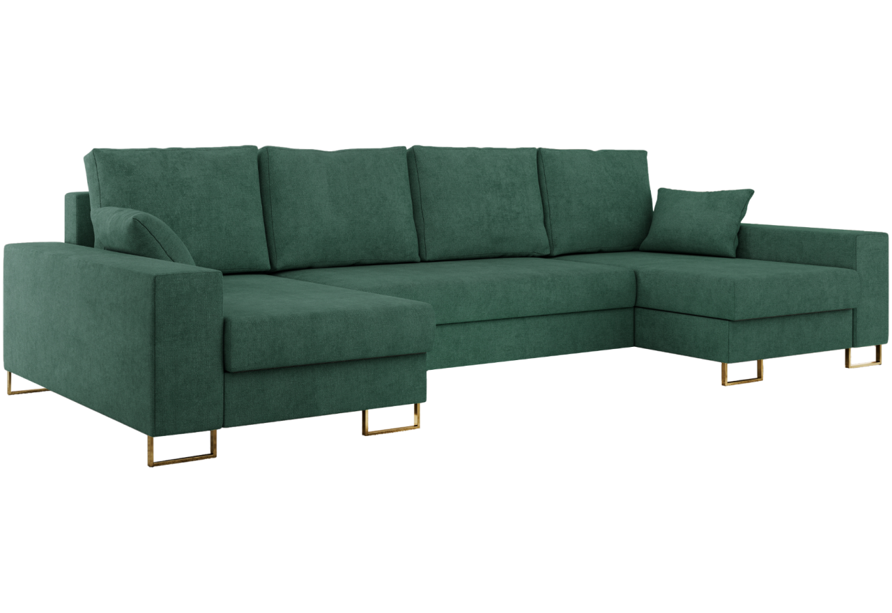 Narożnik DORIAN U - uniwersalny - zielony, struktura