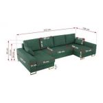 Narożnik DORIAN U - uniwersalny - zielony, struktura