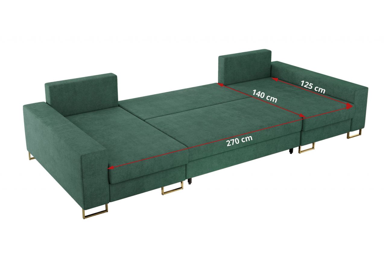 Narożnik DORIAN U - uniwersalny - zielony, struktura