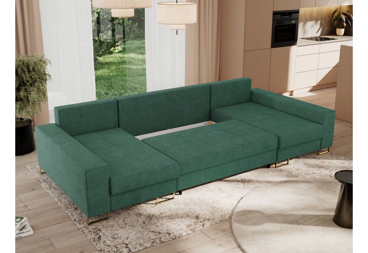 Narożnik DORIAN U - uniwersalny - zielony, struktura