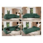 Narożnik DORIAN U - uniwersalny - zielony, struktura