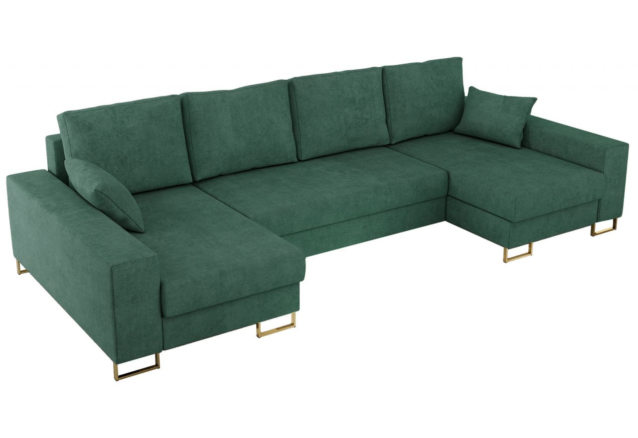 Narożnik DORIAN U - uniwersalny - zielony, struktura