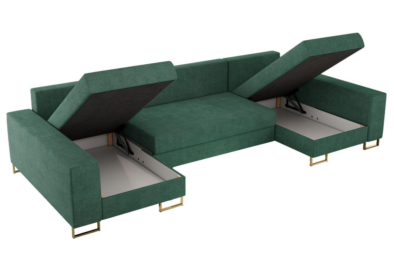 Narożnik DORIAN U - uniwersalny - zielony, struktura