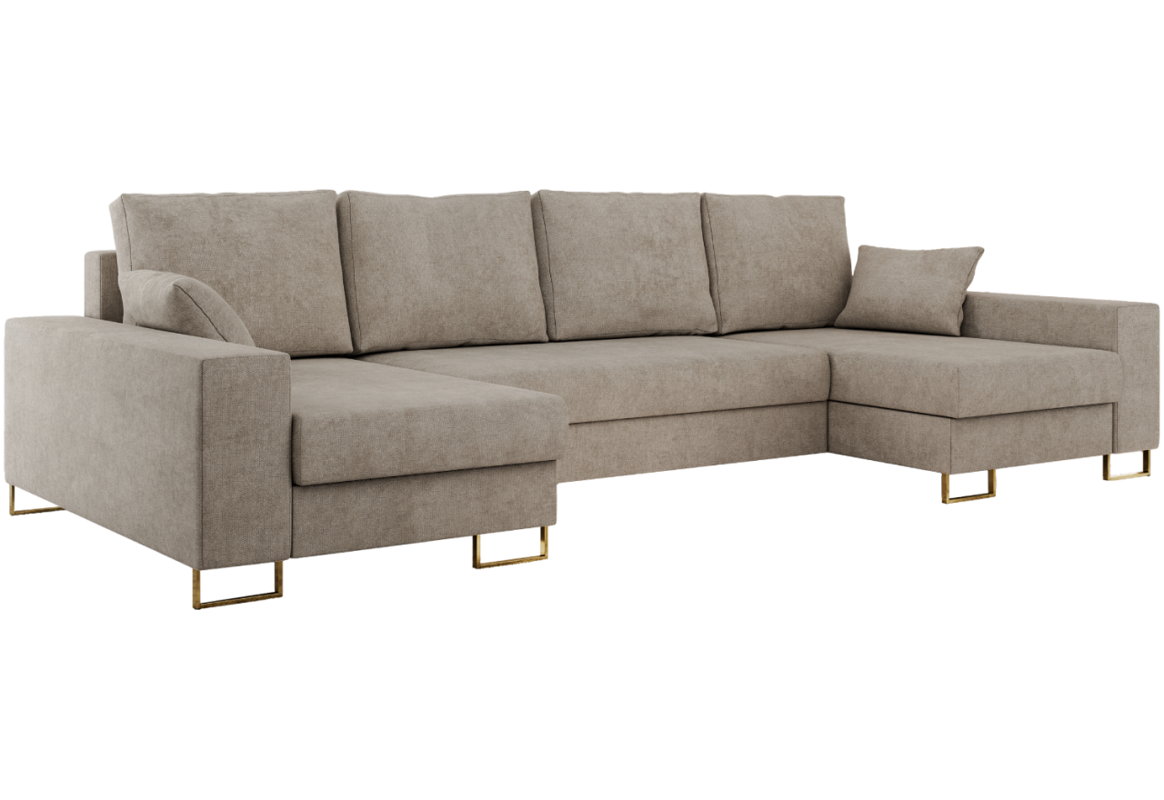 Narożnik DORIAN U - uniwersalny - beżowy, struktura