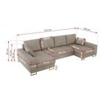 Narożnik DORIAN U - uniwersalny - beżowy, struktura