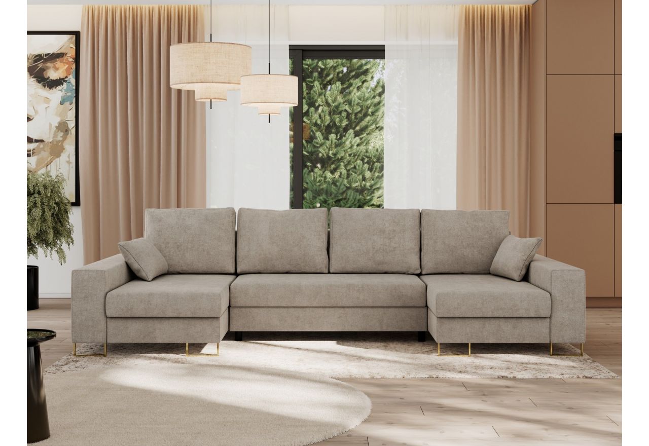 Narożnik DORIAN U - uniwersalny - beżowy, struktura