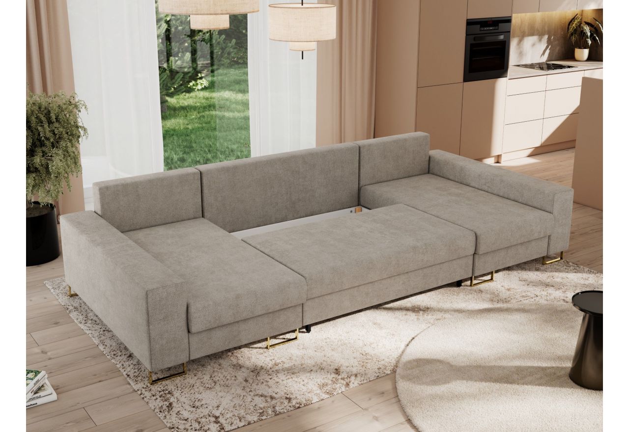 Narożnik DORIAN U - uniwersalny - beżowy, struktura