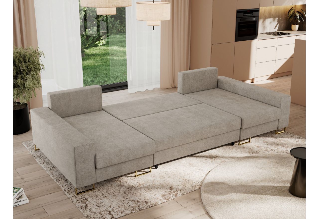 Narożnik DORIAN U - uniwersalny - beżowy, struktura