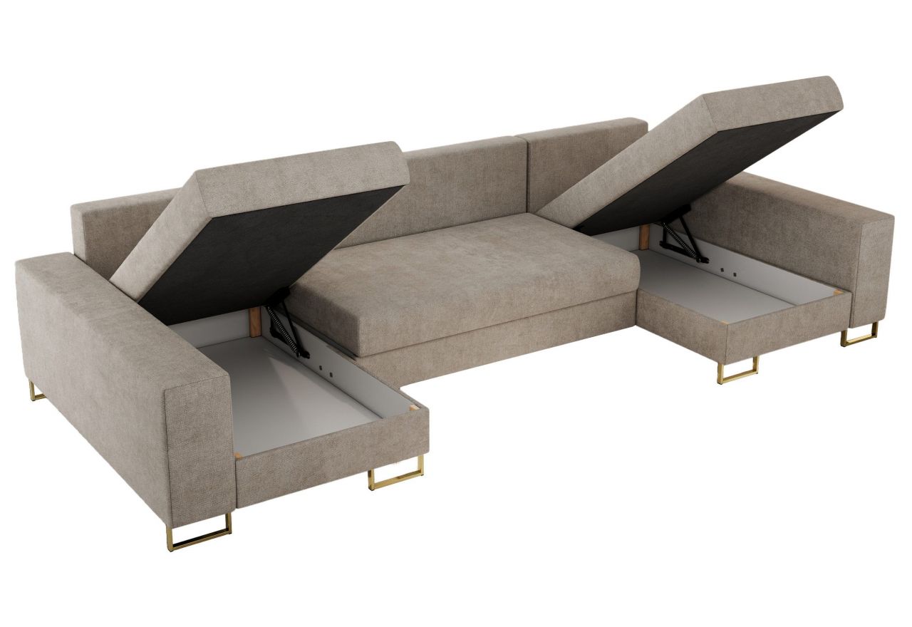 Narożnik DORIAN U - uniwersalny - beżowy, struktura