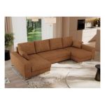 Narożnik DORIAN U - uniwersalny - pomarańczowy, struktura