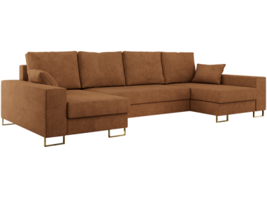 Narożnik DORIAN U - uniwersalny - pomarańczowy, struktura