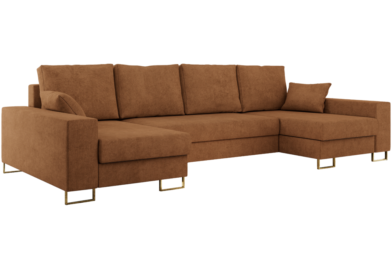 Narożnik DORIAN U - uniwersalny - pomarańczowy, struktura