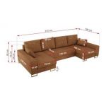 Narożnik DORIAN U - uniwersalny - pomarańczowy, struktura