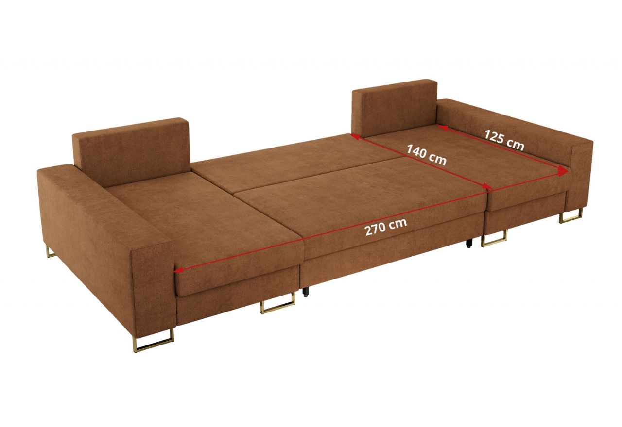 Narożnik DORIAN U - uniwersalny - pomarańczowy, struktura