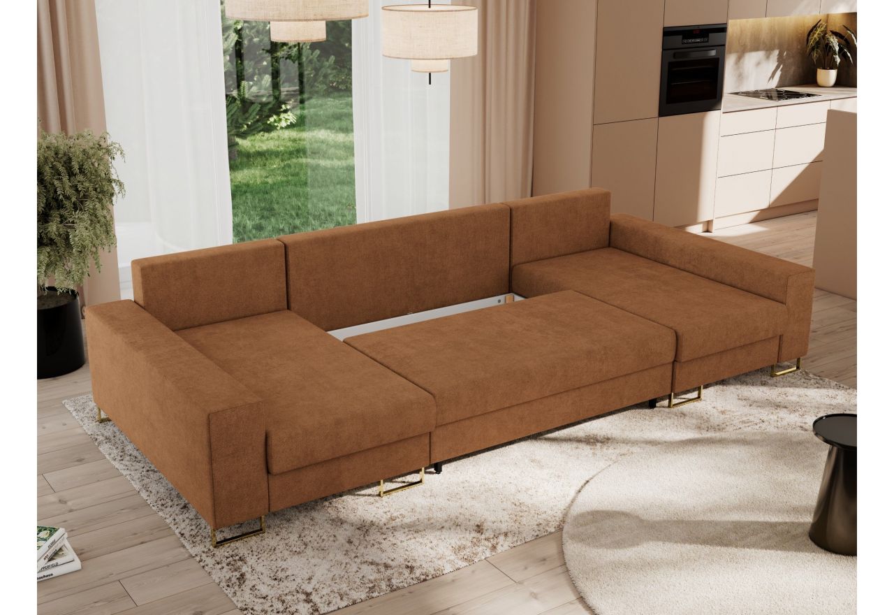 Narożnik DORIAN U - uniwersalny - pomarańczowy, struktura