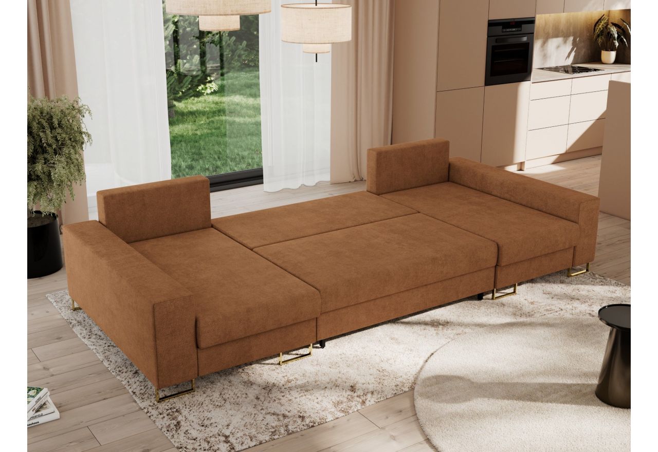 Narożnik DORIAN U - uniwersalny - pomarańczowy, struktura