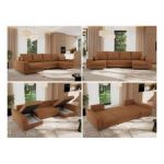 Narożnik DORIAN U - uniwersalny - pomarańczowy, struktura