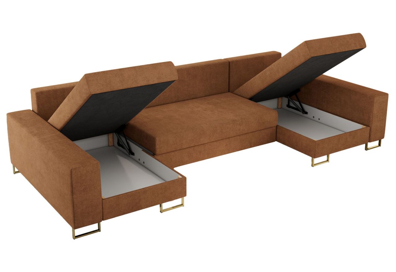 Narożnik DORIAN U - uniwersalny - pomarańczowy, struktura