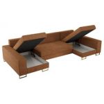 Narożnik DORIAN U - uniwersalny - pomarańczowy, struktura