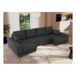 Narożnik DORIAN U - uniwersalny - ciemnoszary, struktura