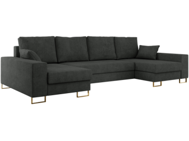 Narożnik DORIAN U - uniwersalny - ciemnoszary, struktura