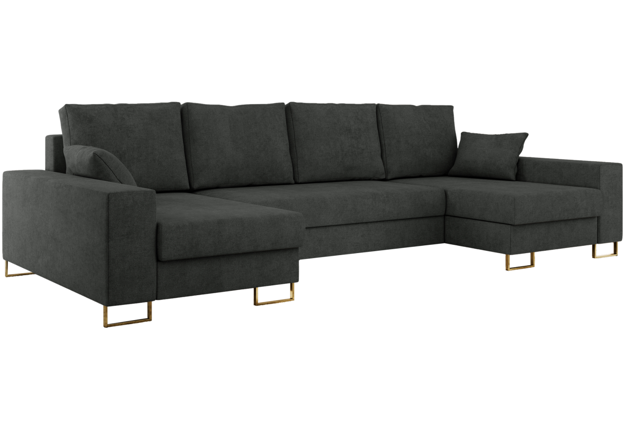 Narożnik DORIAN U - uniwersalny - ciemnoszary, struktura