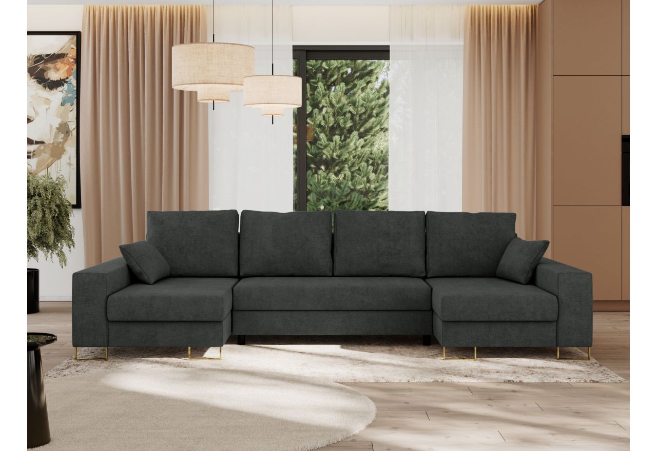 Narożnik DORIAN U - uniwersalny - ciemnoszary, struktura