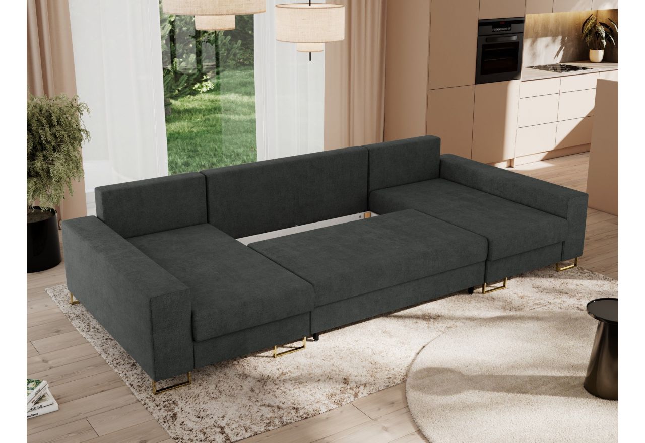 Narożnik DORIAN U - uniwersalny - ciemnoszary, struktura