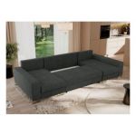 Narożnik DORIAN U - uniwersalny - ciemnoszary, struktura