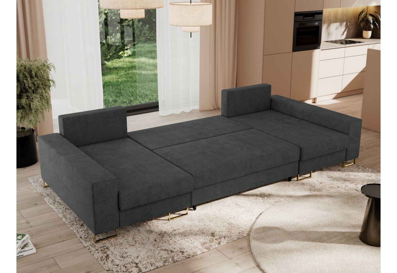 Narożnik DORIAN U - uniwersalny - ciemnoszary, struktura