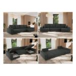 Narożnik DORIAN U - uniwersalny - ciemnoszary, struktura