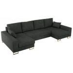 Narożnik DORIAN U - uniwersalny - ciemnoszary, struktura