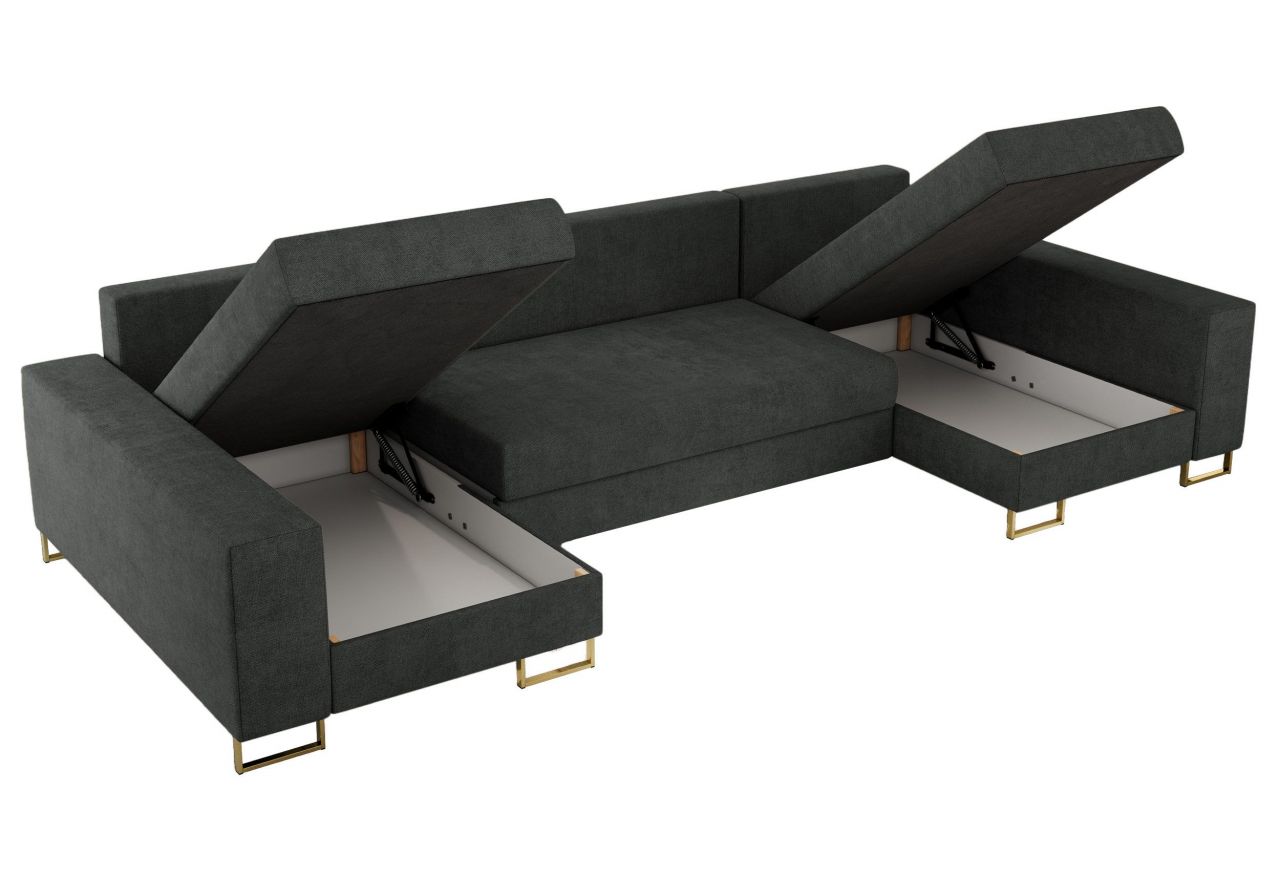 Narożnik DORIAN U - uniwersalny - ciemnoszary, struktura