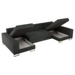 Narożnik DORIAN U - uniwersalny - ciemnoszary, struktura