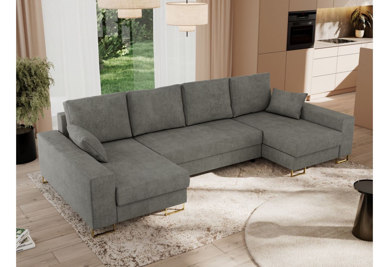 Narożnik DORIAN U - uniwersalny - szary, struktura