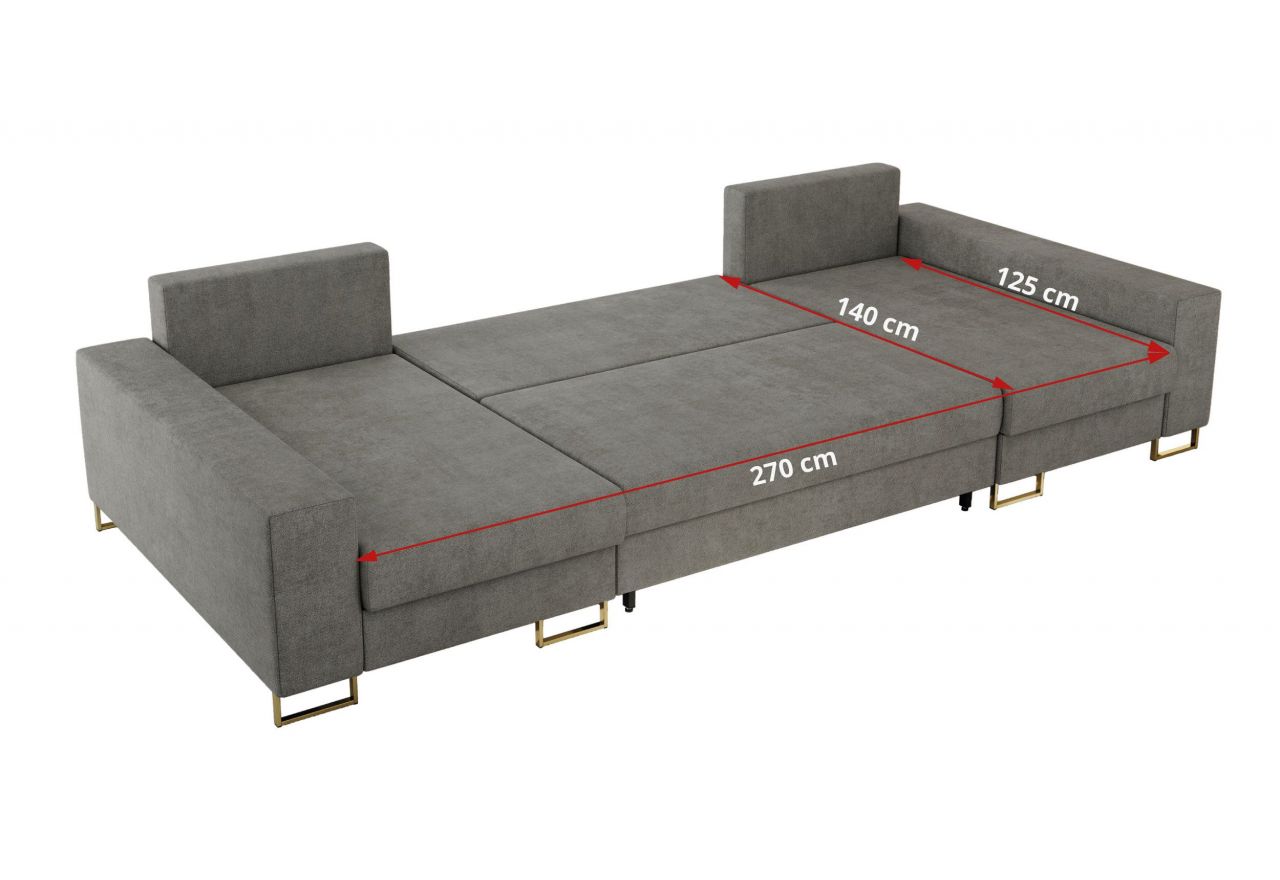 Narożnik DORIAN U - uniwersalny - szary, struktura