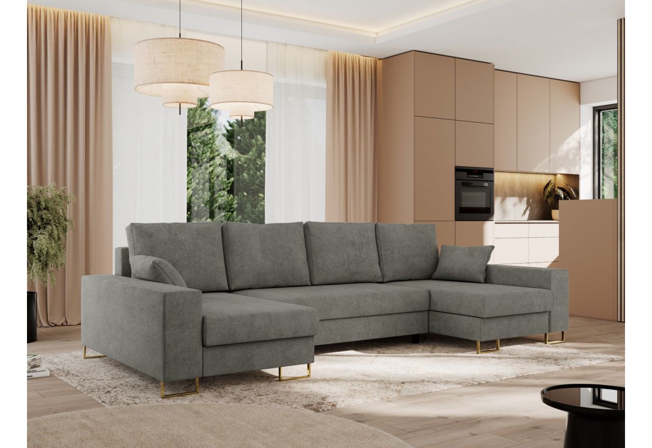 Narożnik DORIAN U - uniwersalny - szary, struktura