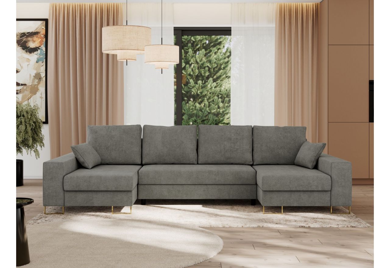 Narożnik DORIAN U - uniwersalny - szary, struktura