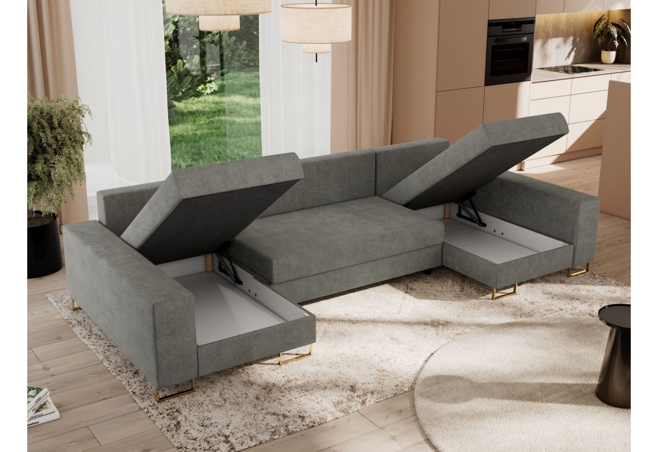 Narożnik DORIAN U - uniwersalny - szary, struktura