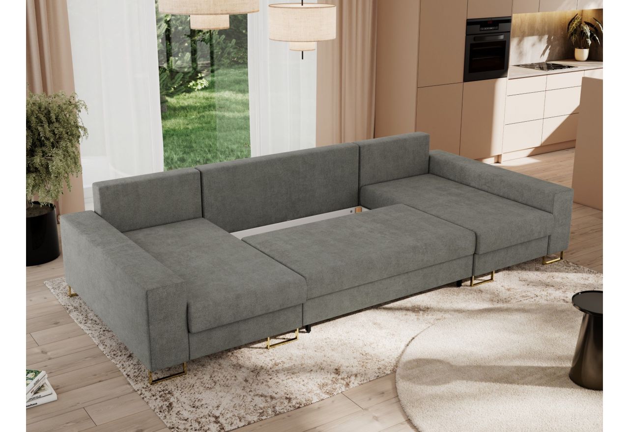 Narożnik DORIAN U - uniwersalny - szary, struktura