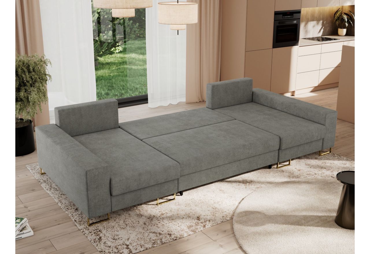 Narożnik DORIAN U - uniwersalny - szary, struktura