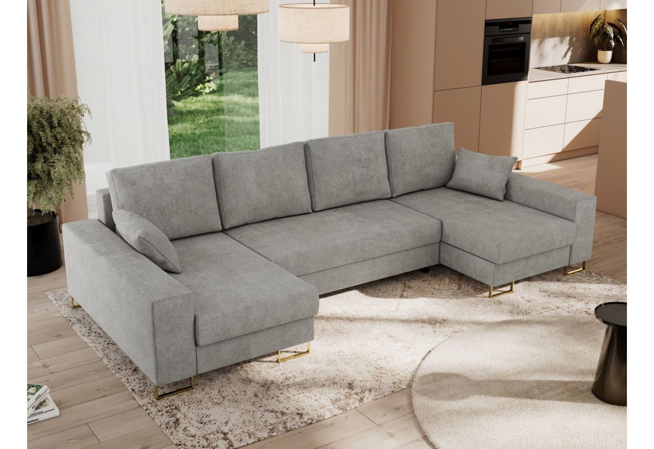 Narożnik DORIAN U - uniwersalny - jasnoszary, struktura