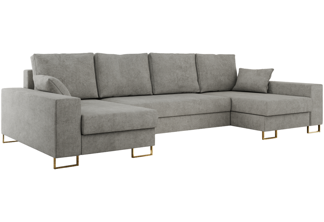 Narożnik DORIAN U - uniwersalny - jasnoszary, struktura