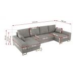 Narożnik DORIAN U - uniwersalny - jasnoszary, struktura