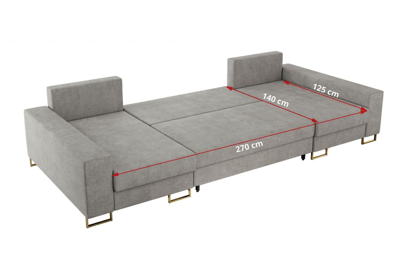 Narożnik DORIAN U - uniwersalny - jasnoszary, struktura