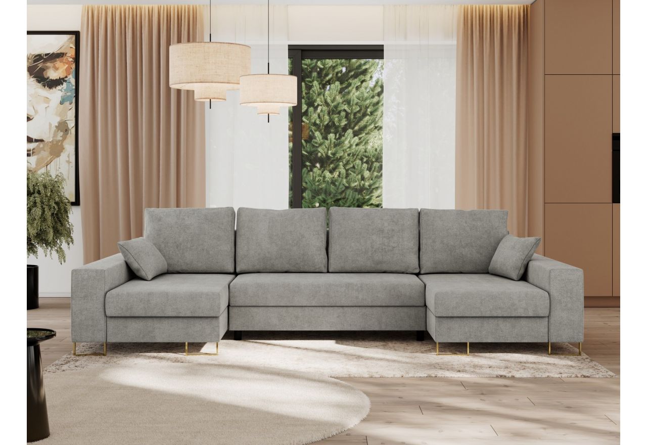 Narożnik DORIAN U - uniwersalny - jasnoszary, struktura