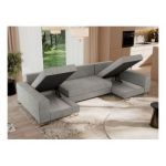 Narożnik DORIAN U - uniwersalny - jasnoszary, struktura